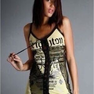 Salvage Yellow and Black Graphic Tunic